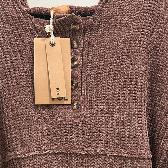 POL Chocolate Knit Crew Neck Sweater - Picture 7 of 7